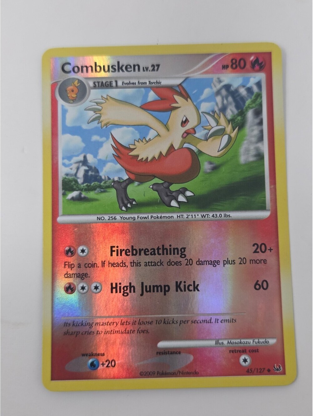 Pokémon Combusken LV.27 45/127 2009 Card Platinum Series Holo Fire Type